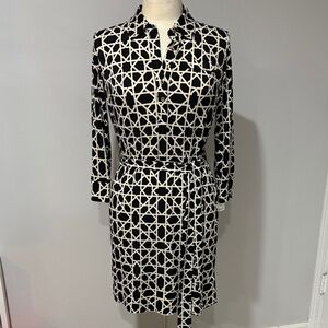 Donna Morgan Black and White Patterned Dress